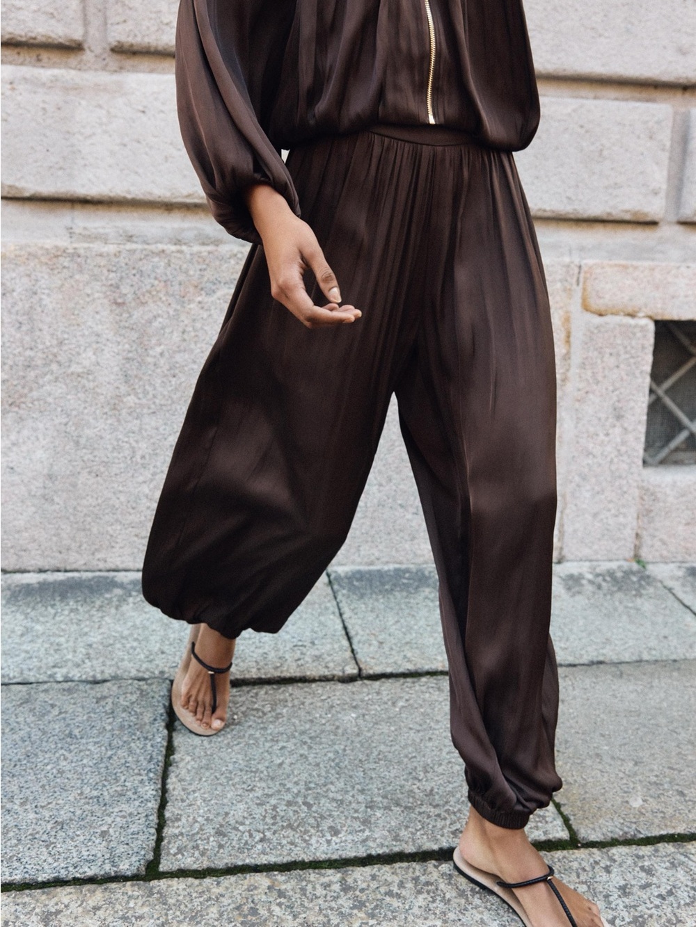 ZARA Satin effect balloon pants